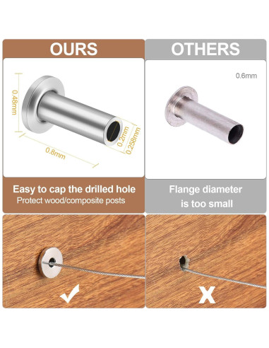 Mangas Protectores de Acero Inoxidable Therwen 200 Pcs 2 cm