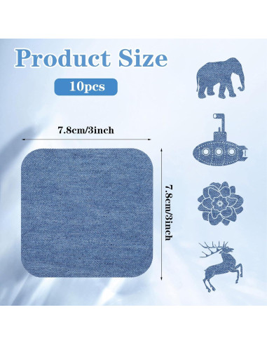 10 Parches de Planchar LLOUSSAK para Jeans 7.6cm 5 Colores