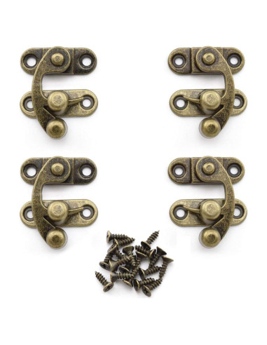 Cierre de Gancho Antiguo OZXNO 4-Pack Bronce Retro 33x29mm