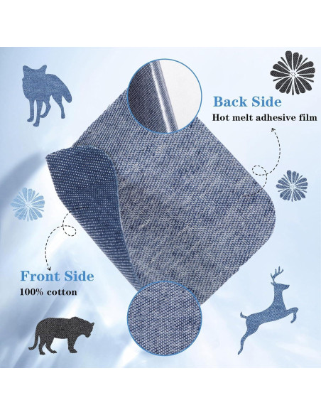 10 Parches de Planchar LLOUSSAK para Jeans 7.6cm 5 Colores