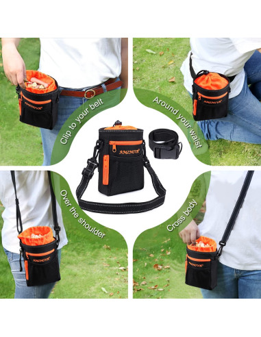 Bolsa de Golosinas para Perros AMZNOVA Negra, Gran Capacidad