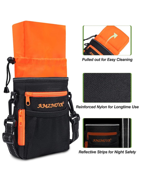 Bolsa de Golosinas para Perros AMZNOVA Negra, Gran Capacidad