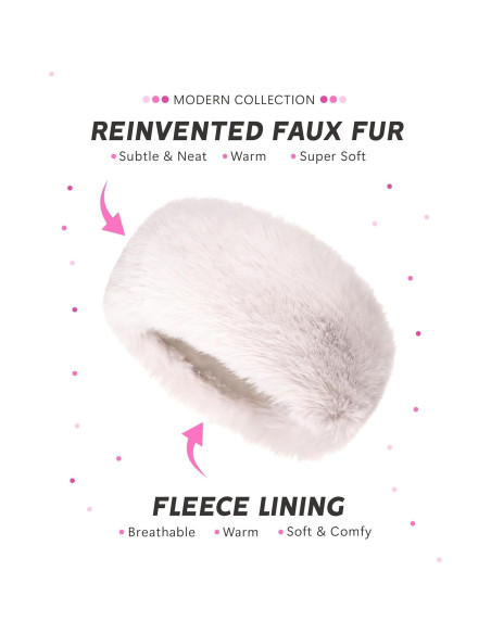 Diadema de Piel Sintética Futrzane para Mujer - Talla M Gris