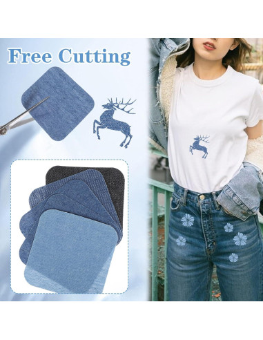10 Parches de Planchar LLOUSSAK para Jeans 7.6cm 5 Colores