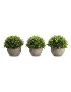 Set de 3 Plantas Artificiales Mini Opps con Maceta Gris 11.9cm