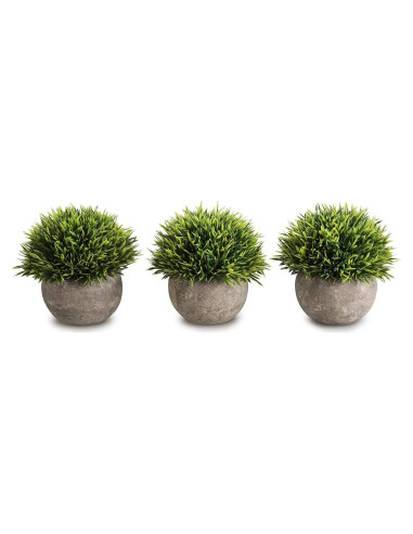 Set de 3 Plantas Artificiales Mini Opps con Maceta Gris 11.9cm