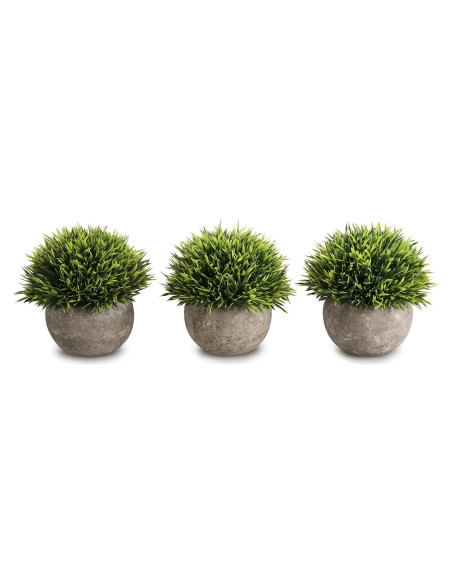 Set de 3 Plantas Artificiales Mini Opps con Maceta Gris 11.9cm