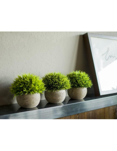 Set de 3 Plantas Artificiales Mini Opps con Maceta Gris 11.9cm