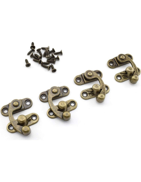 Cierre de Gancho Antiguo OZXNO 4-Pack Bronce Retro 33x29mm
