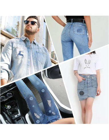 10 Parches de Planchar LLOUSSAK para Jeans 7.6cm 5 Colores