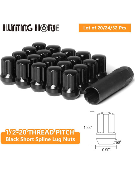 Juego de 20 Tuercas de Buje Cortas 1/2-20 con Llave TGEG