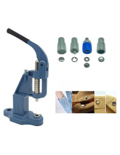 Kit de 600 Botones de Prong 9.5 mm con Prensa Manual Azul