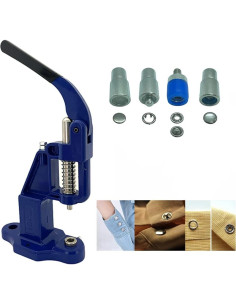 Kit de 600 Botones de Prong 9.5 mm con Prensa Manual Azul 2