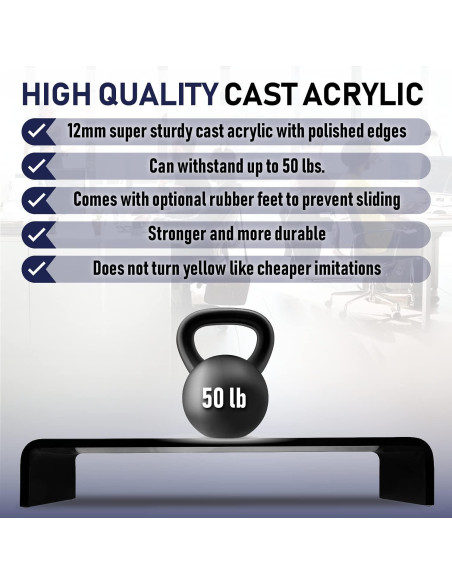 Soporte de Monitor Acrílico Dasher 12mm Negro con Portalápices