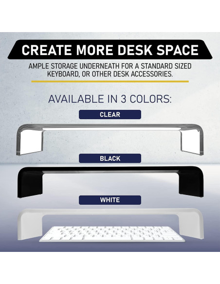 Soporte de Monitor Acrílico Dasher 12mm Negro con Portalápices