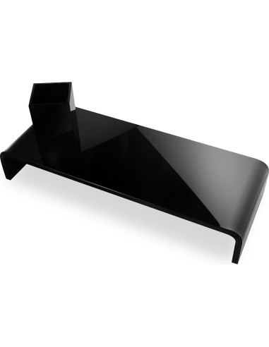 Soporte de Monitor Acrílico Dasher 12mm Negro con Portalápices