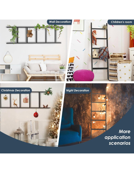 Escalera de Mantas Delywh 5 Niveles 1.77M Negra Estilo Rústico