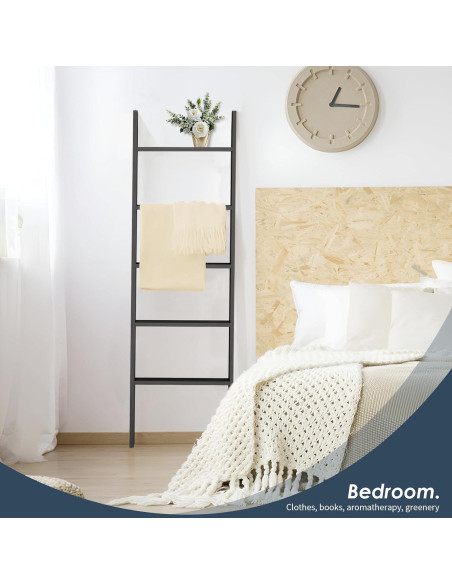 Escalera de Mantas Delywh 5 Niveles 1.77M Negra Estilo Rústico