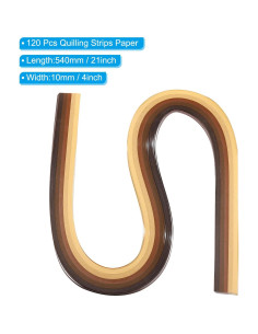Tiras de Papel Quilling PATIKIL 540x10mm Marrón Gradiente 120 Pcs 2