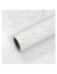Papel Contacto Autoadhesivo VEELIKE Mármol Blanco Gris 39.88x299.72 cm