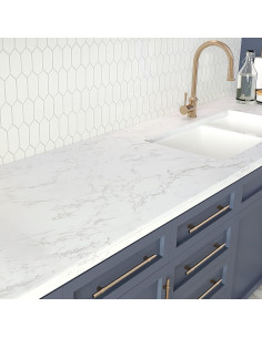 Papel Contacto Autoadhesivo VEELIKE Mármol Blanco Gris 39.88x299.72 cm 2