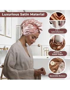 Toalla de Cabello SMPL Objects de Satén Rosa-Bronce 71cm 2