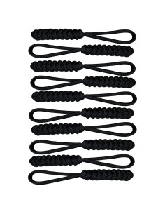 10 Tiradores de Cremallera Paracord SU LIFE Negro 10 cm