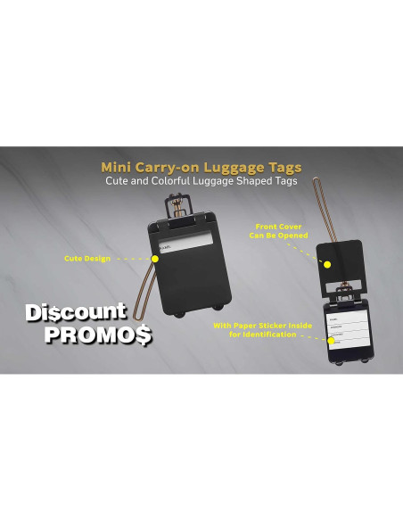 10 Mini Etiquetas de Equipaje de Mano Descuento Promos - Plástico