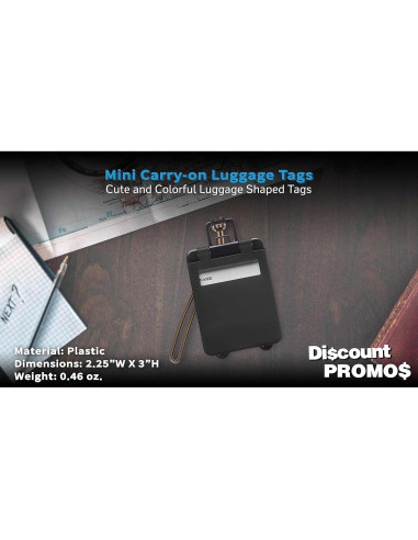 10 Mini Etiquetas de Equipaje de Mano Descuento Promos - Plástico