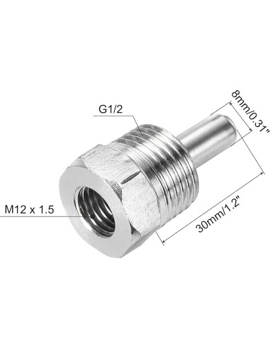 Termopar Sin Soldadura uxcell G1/2 Acero Inoxidable 30mm Negro