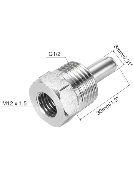 Termopar Sin Soldadura uxcell G1/2 Acero Inoxidable 30mm Negro