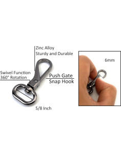 8 Ganchos Giratorios de Metal Tipo Langosta Dorado Claro 2