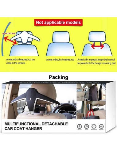 Colgador de abrigo para coche Engync - Soporte negro multiusos
