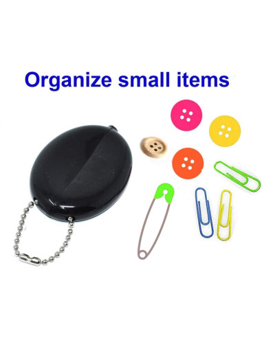 3 Monederos Ovalados de Presión Brinz - Color Negro