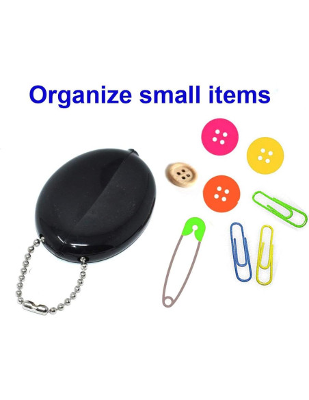 3 Monederos Ovalados de Presión Brinz - Color Negro