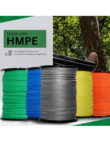 Cuerda Trenzada Hueca SGT KNOTS 1/4" x 7.62m HMPE Negra