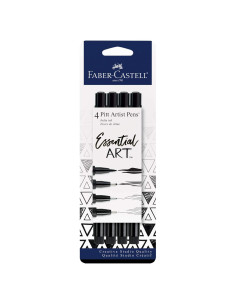 Set de 4 Marcadores Pitt Artist Faber-Castell - Tinta Negra