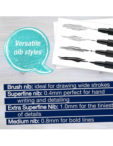 Set de 4 Marcadores Pitt Artist Faber-Castell - Tinta Negra