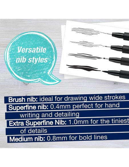 Set de 4 Marcadores Pitt Artist Faber-Castell - Tinta Negra