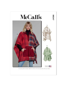 Kit de Patrón de Costura Poncho McCall's M8347 LRG-XLG-XXL
