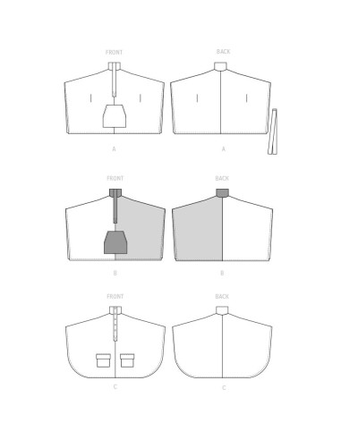 Kit de Patrón de Costura Poncho McCall's M8347 LRG-XLG-XXL