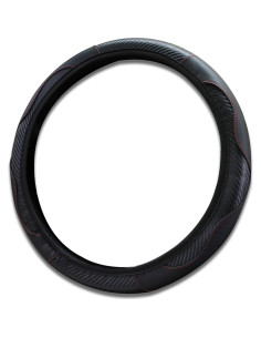 Cubierta de Volante Piburth 37-38cm Cuero Fibra Carbono Negro 2