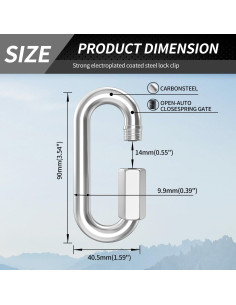 Eslingas de Cadena de Acero Inoxidable BNYZWOT 3.5" - 4 Piezas 2000 Lbs 2