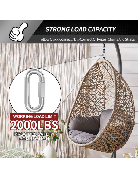 Eslingas de Cadena de Acero Inoxidable BNYZWOT 3.5" - 4 Piezas 2000 Lbs