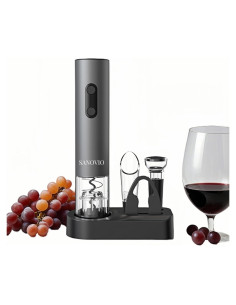 Juego de abridor de vino eléctrico 5 en 1 SANOVIO Gris Espacial