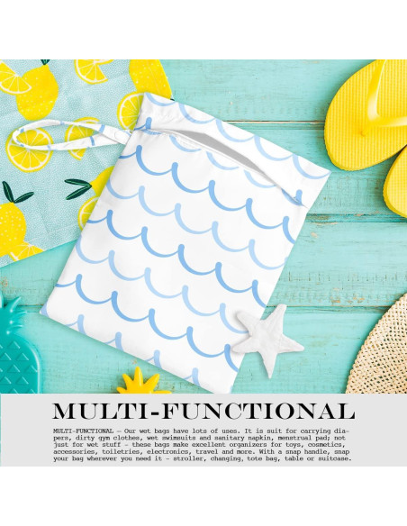 Bolsa Húmeda Impermeable Reutilizable 26x32cm - Líneas Pastel