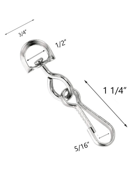 Clips de Gancho Giratorio de Metal Premium Specialist ID - 10 Piezas