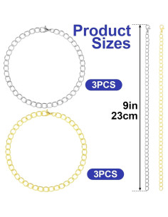 Cadena de Pulsera SmallCat 6PCS Aleación Oro Plata 23cm 2