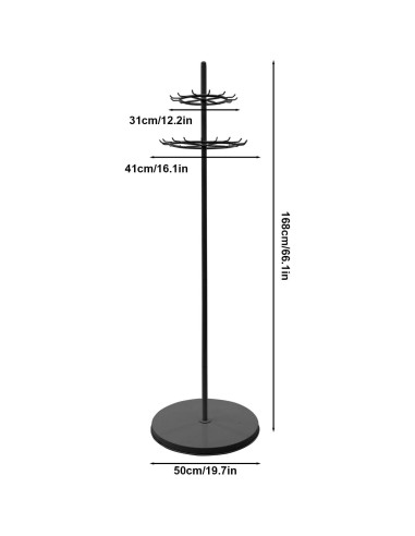 Perchero Giratorio Nozue de Exhibición para Cinturones 168cm Negro