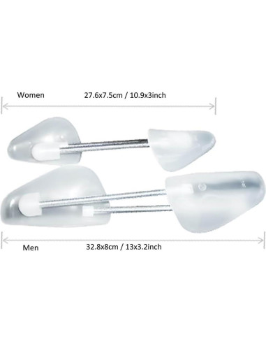 2 Pares de Estiradores de Zapatos Ajustables TOPWEL - Plástico Blanco